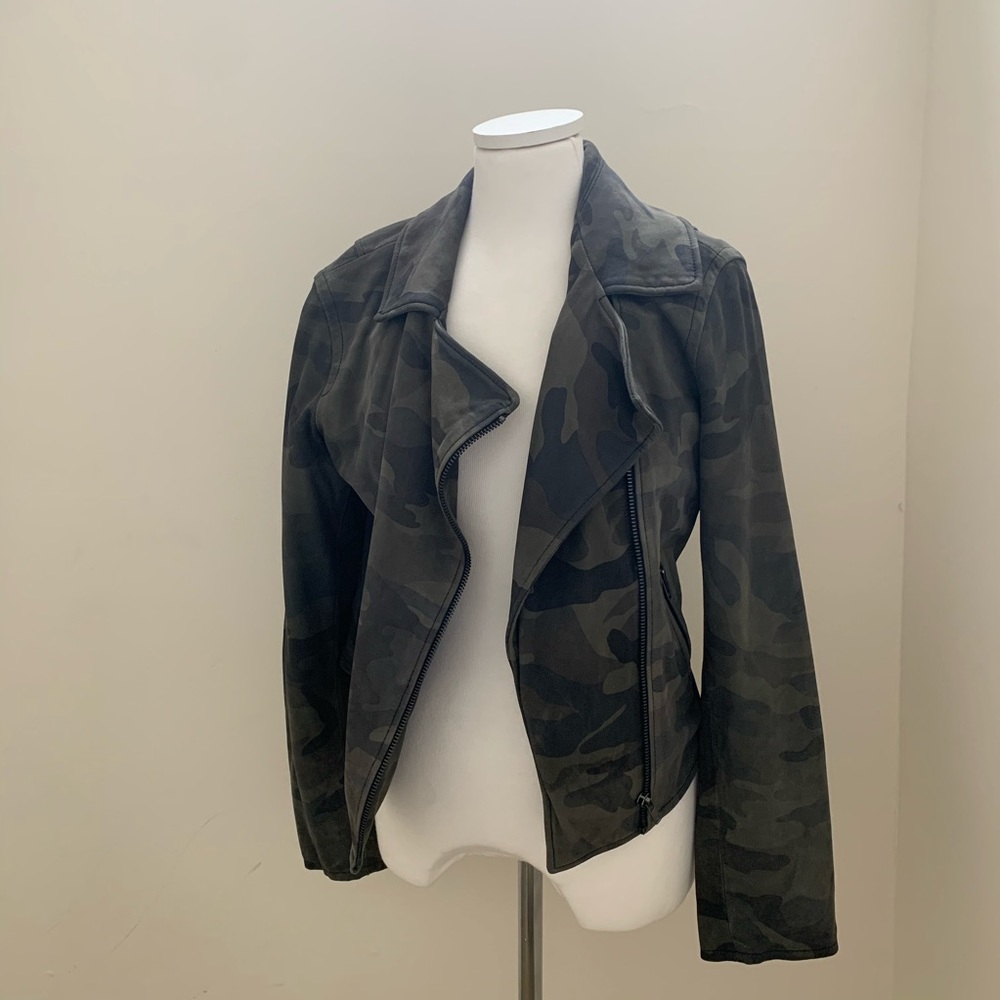 Anthropologie Camo Leather Motorcycle Jacket M